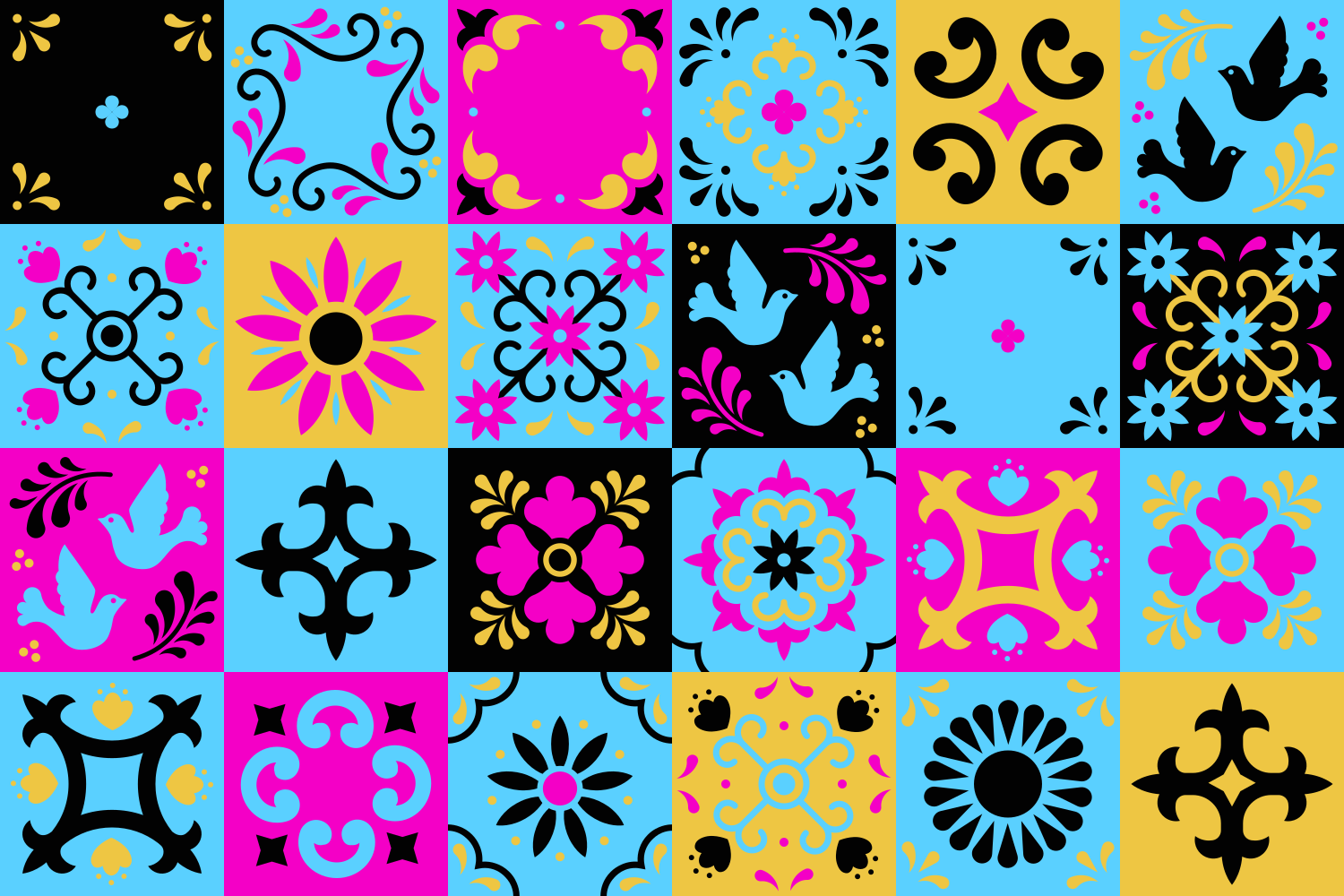 Alfombra vinílica mosaico diseño colorido - TenVinilo