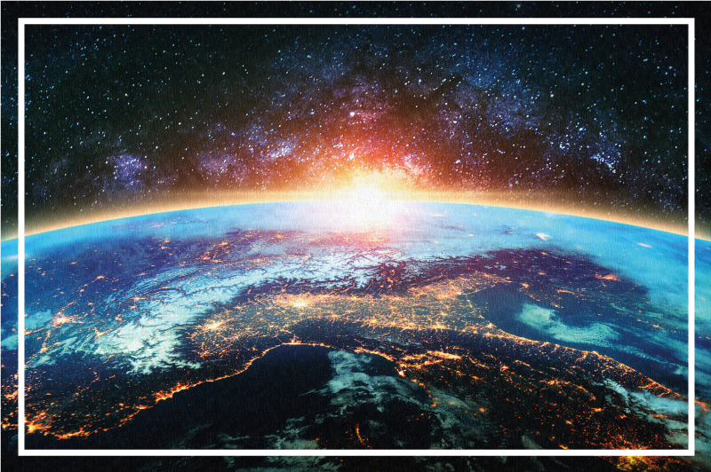 Alfombra de vinilo mapamundi vista planetaria - TenVinilo