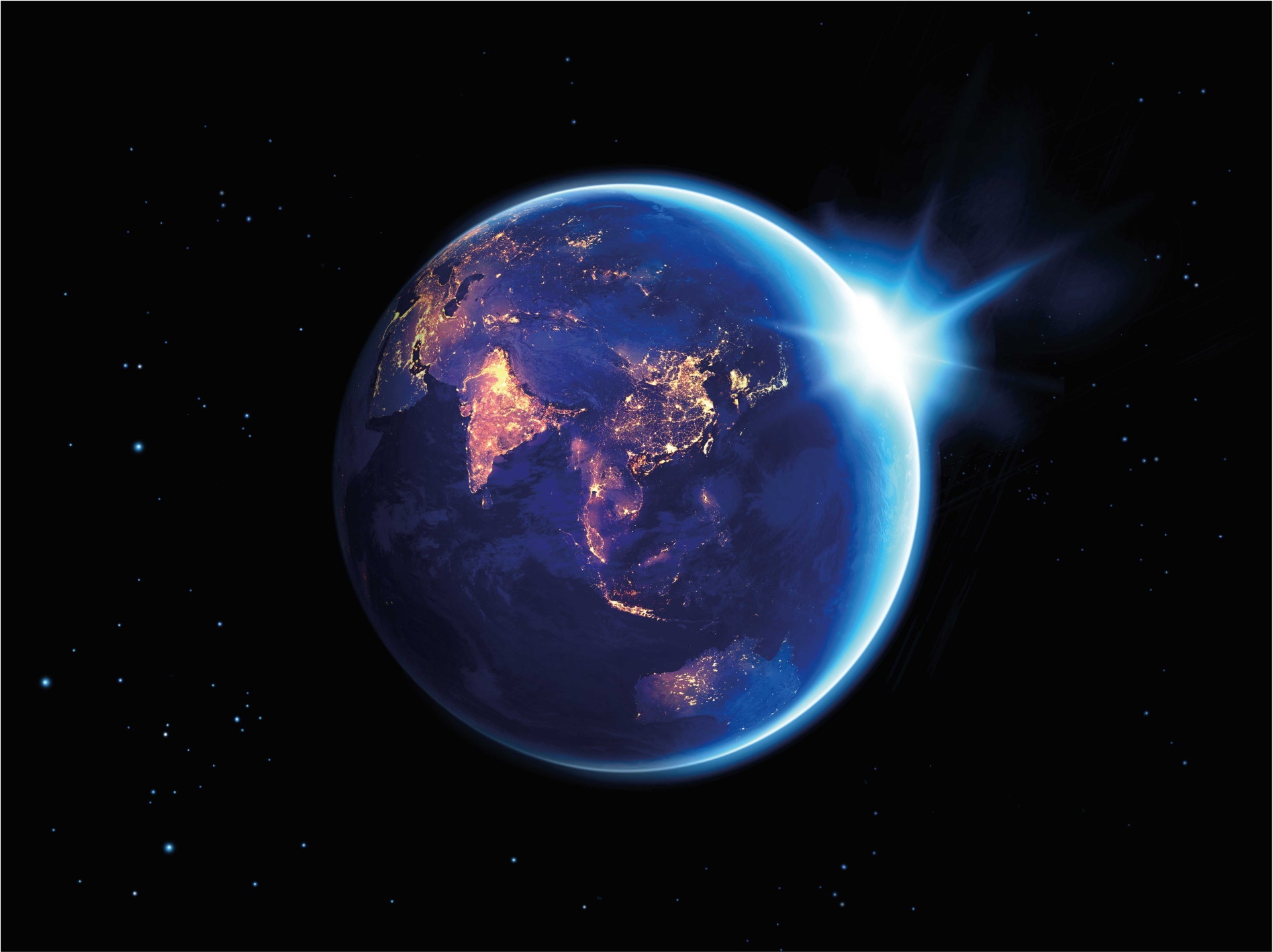 Alfombra de vinilo mapamundi vista del planeta tierra - TenVinilo