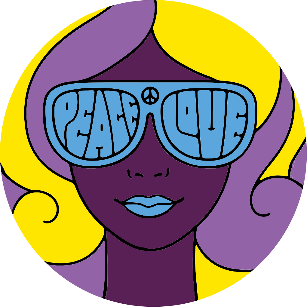 Alfombras vinílicas juvenils icono de paz y amor - TenVinilo