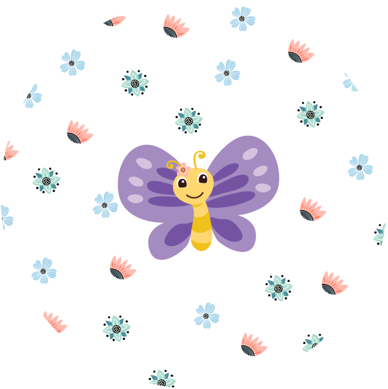 Alfombra de vinilo infantil diseño de mariposa morada - TenVinilo