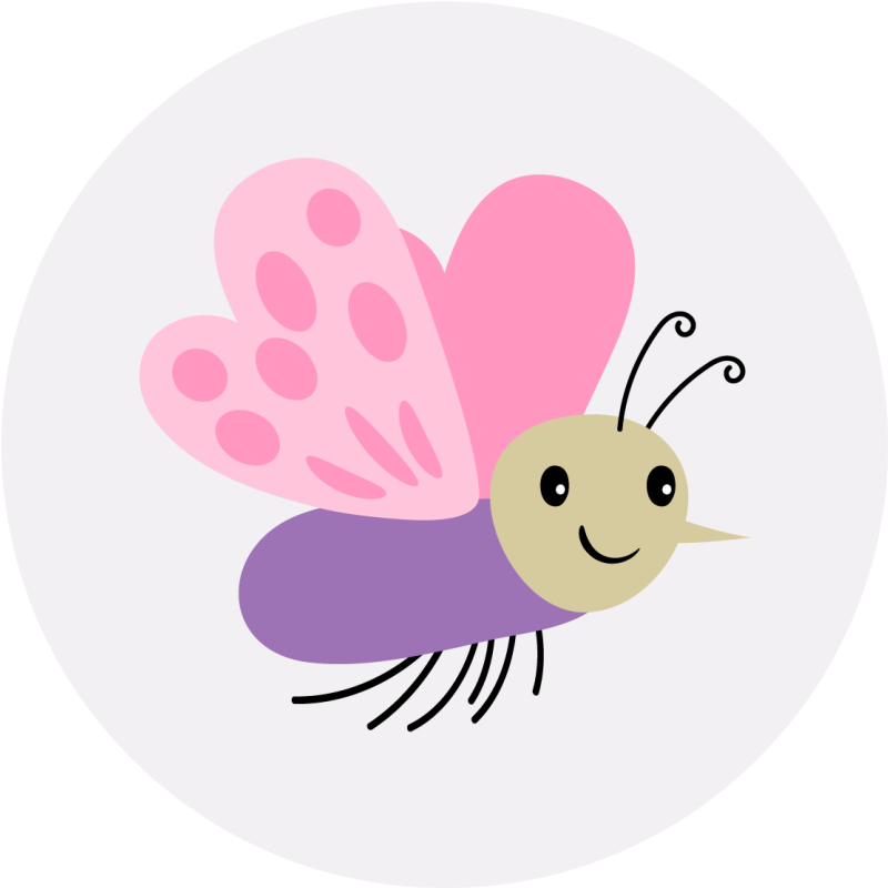 Alfombra de vinilo infantil lindo personaje de mariposa - TenVinilo