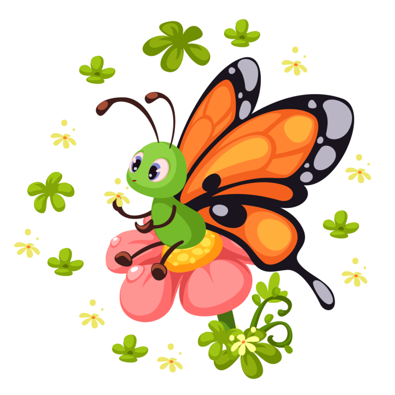 Alfombra de vinilo infantil alegría de mariposas coloridas - TenVinilo