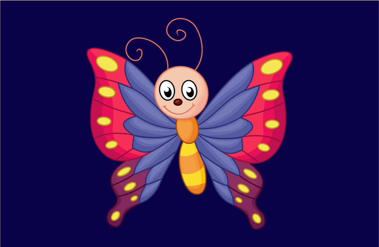 Alfombra de vinilo infantil mariposa feliz volando - TenVinilo