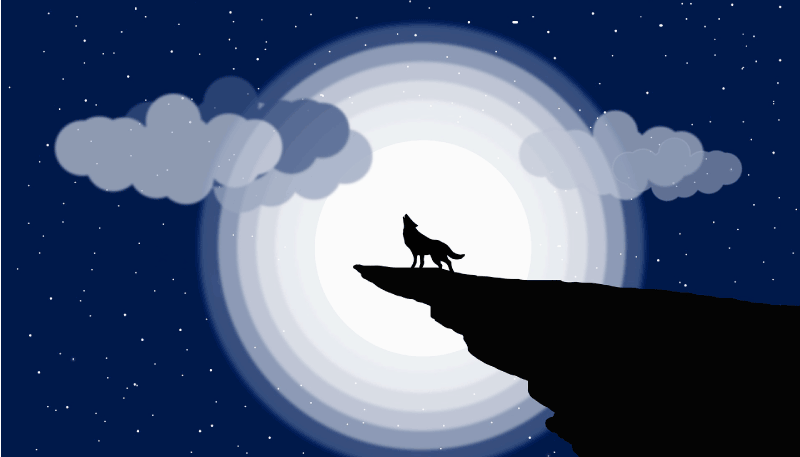 Alfombras vinílicas juvenils aullido de luna creciente - TenVinilo