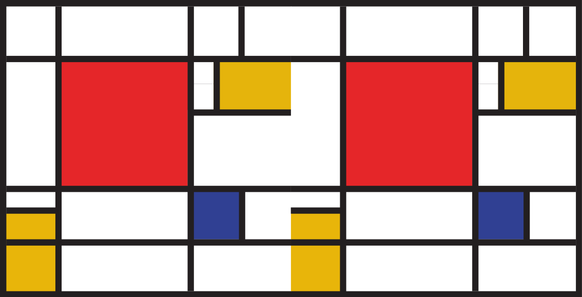 Alfombra de vinilo geométrica Arte mondrian - TenVinilo