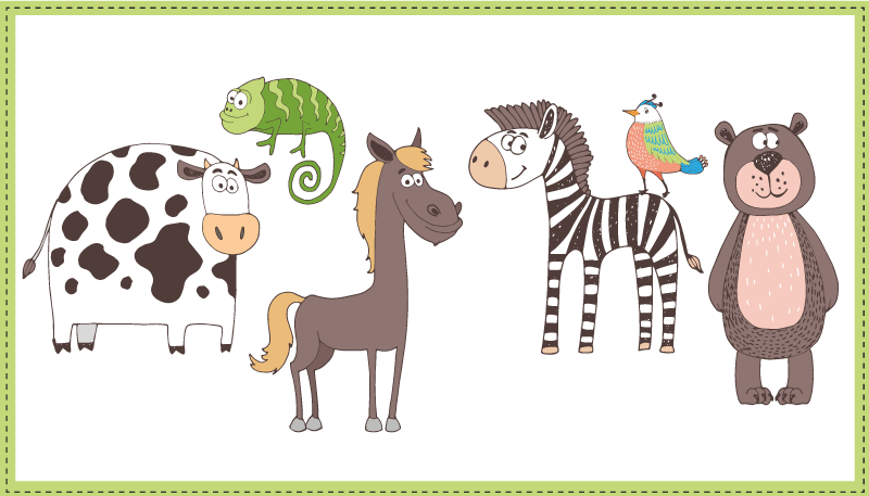 Alfombra de vinilo infantil lindos amigos animales - TenVinilo