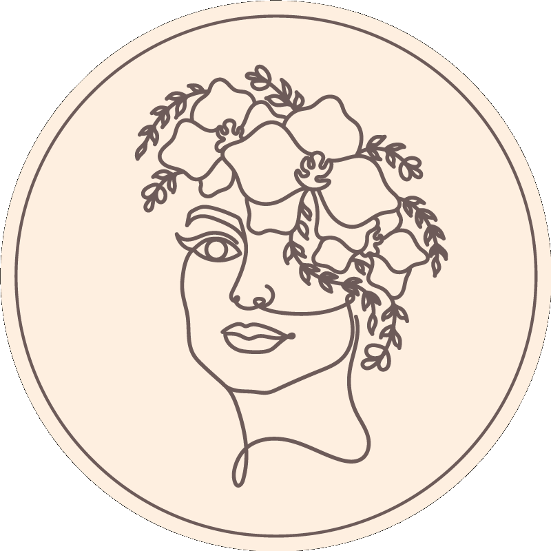 Alfombra vinílica redonda ilustración de boceto botánico - TenVinilo