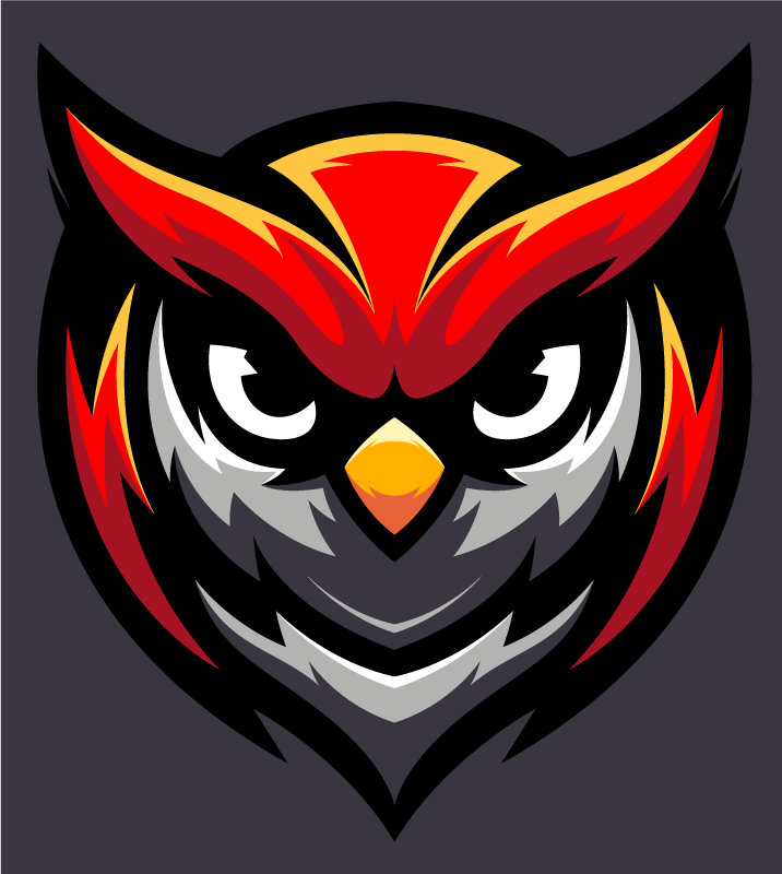 Alfombras vinílicas juvenils gráfico de búho en negrita - TenVinilo