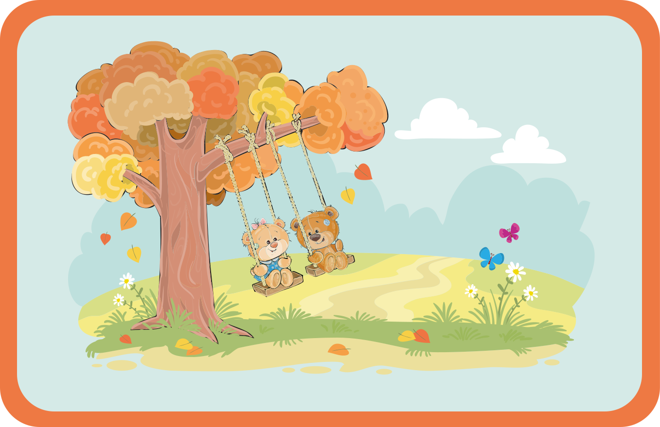 Alfombra de vinilo infantil ositos en columpios - TenVinilo