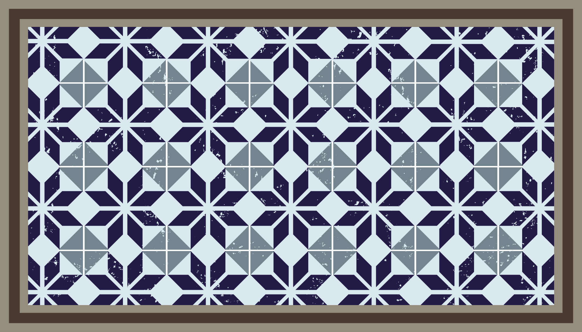 Alfombra vinílica hidráulica Estrellas geométricas azul claro - TenVinilo