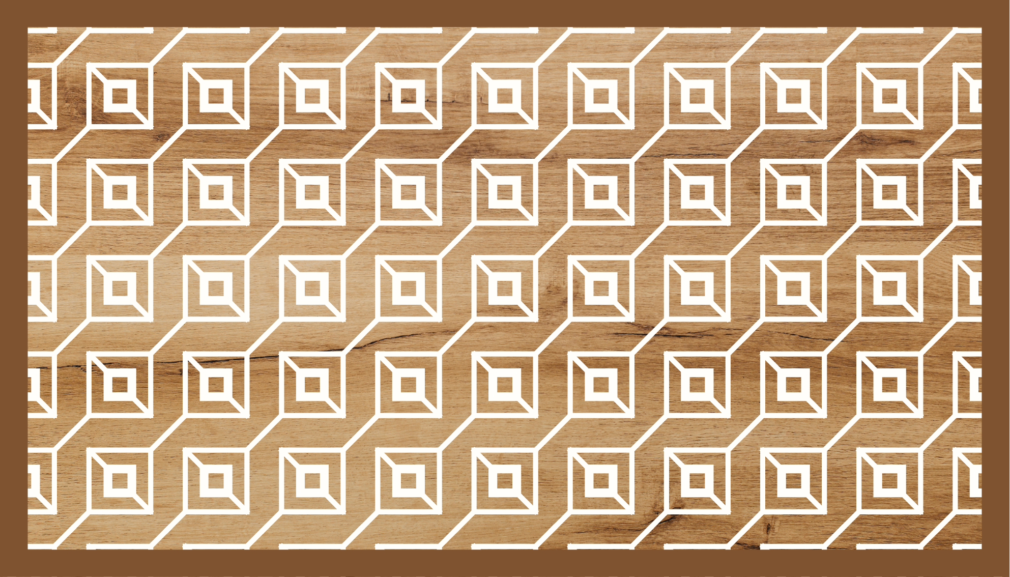 Alfombra vinílica hidráulica Patrón de cubos blancos con textura  - TenVinilo