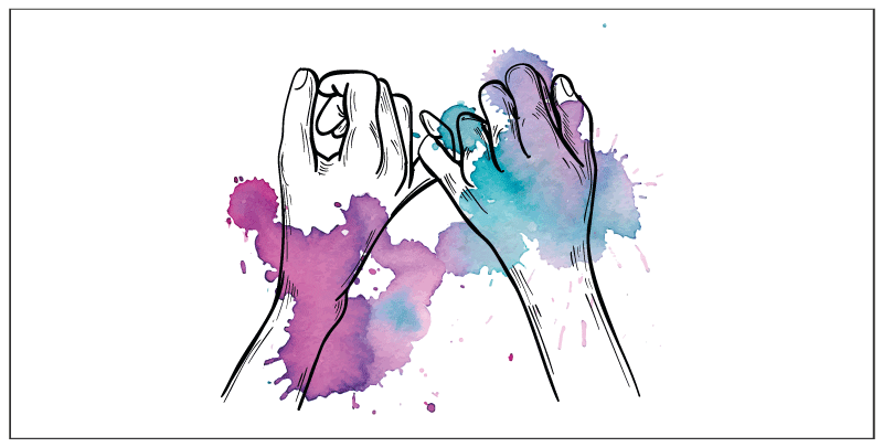 Alfombras vinílicas juvenils gesto colorido de la mano - TenVinilo