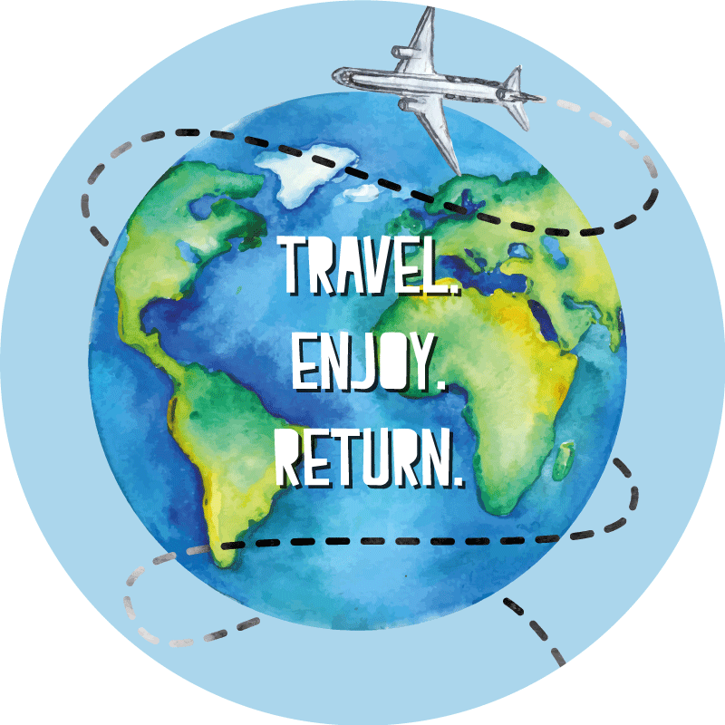 Alfombra de vinilo mapamundi expedición alegría regreso - TenVinilo