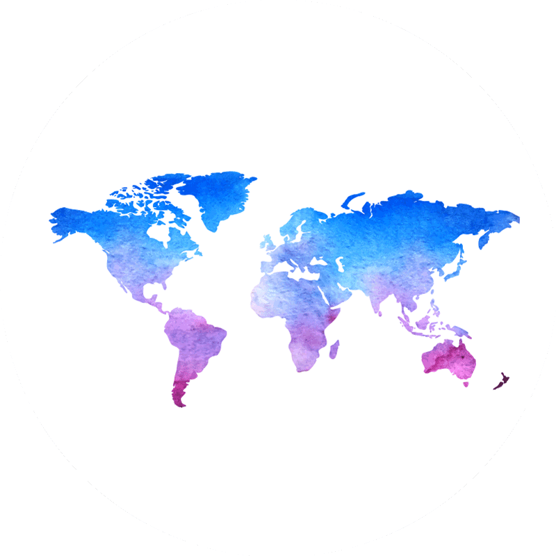 Alfombra de vinilo mapamundi textura de acuarela circular. - TenVinilo