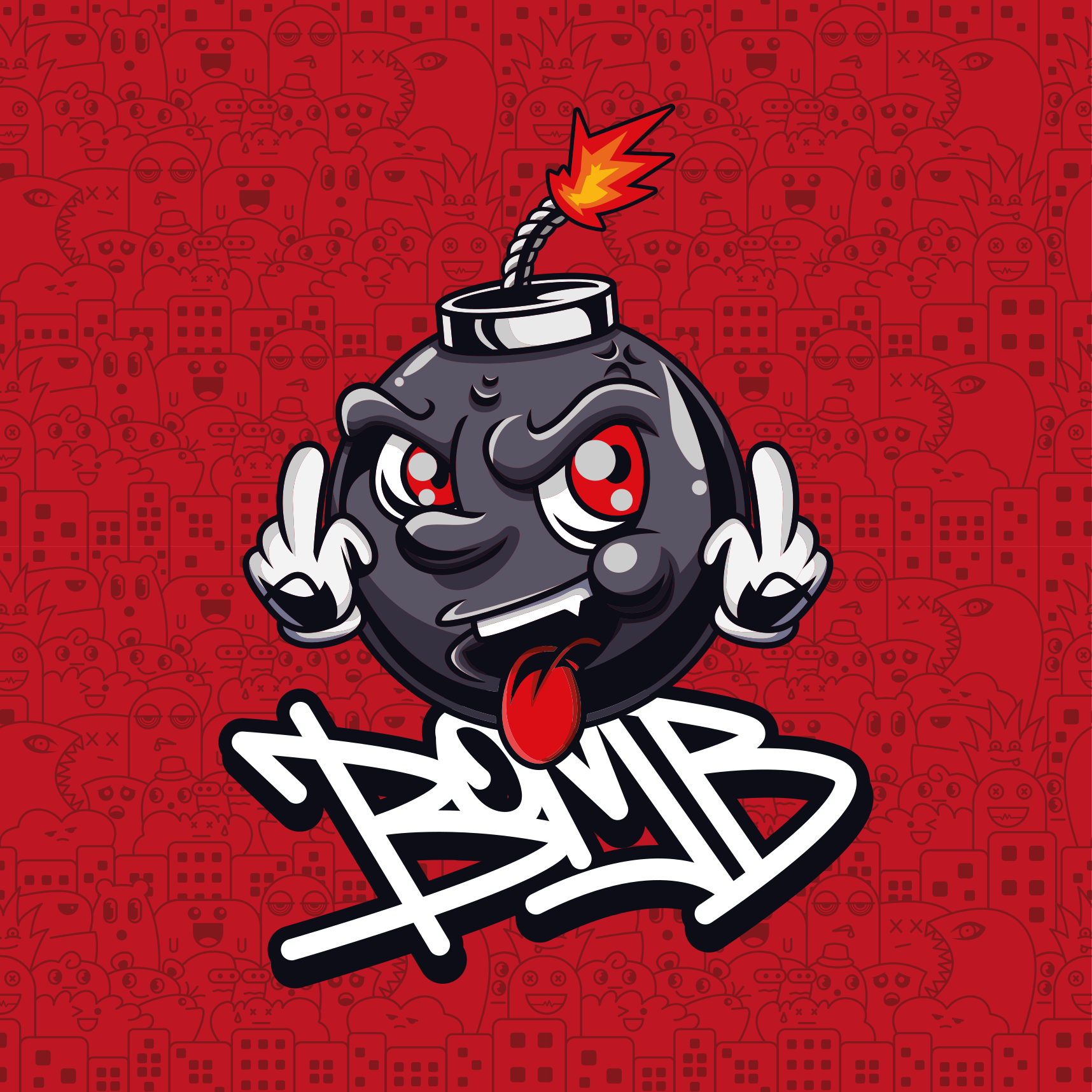 Alfombras vinílicas juveniles personaje bomba cartoon - TenVinilo