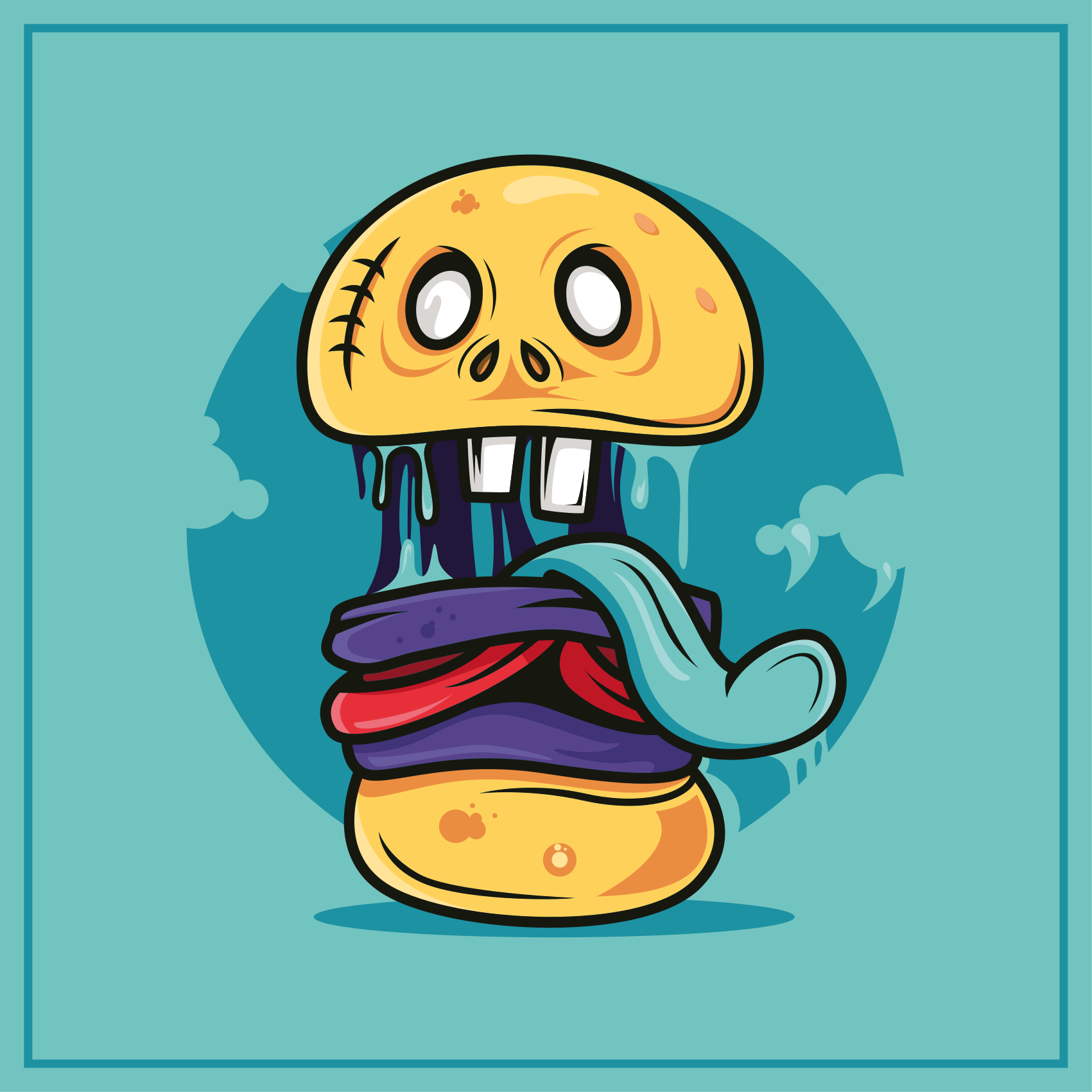 Alfombras vinílicas juvenils personaje de calavera tonto - TenVinilo