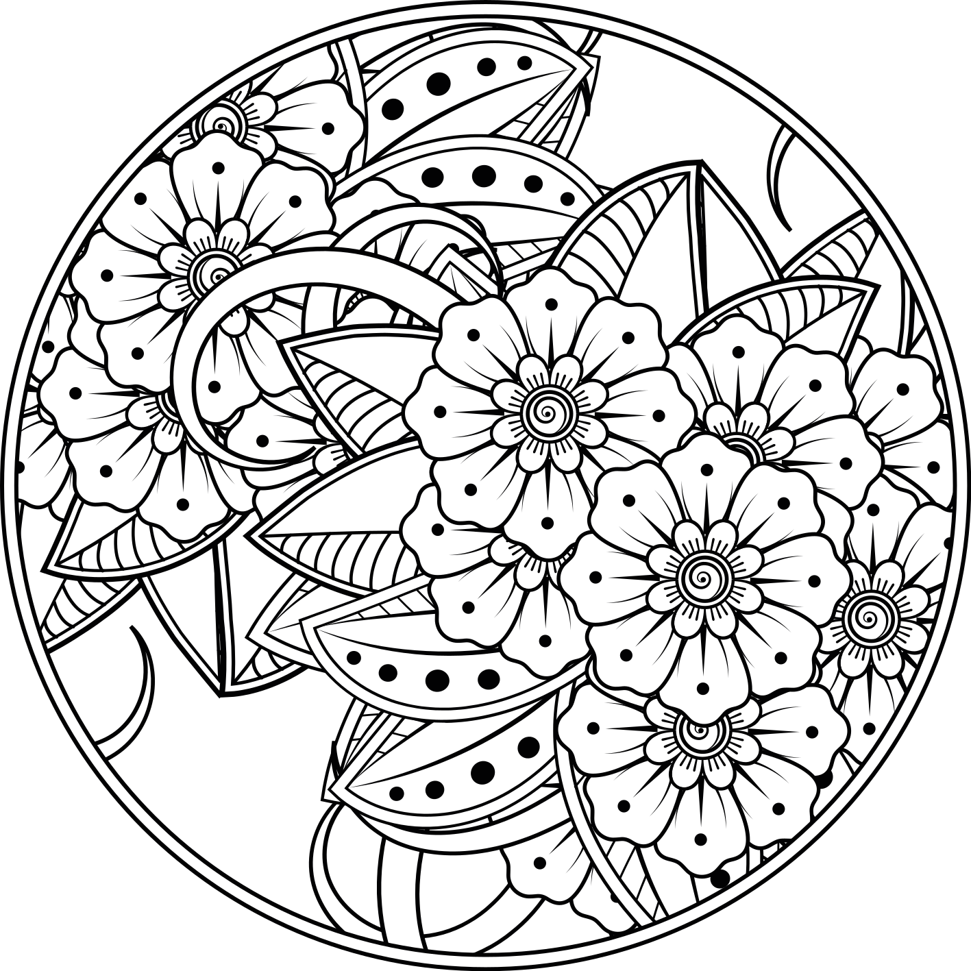 Alfombra vinílica mandala estilo floral - TenVinilo