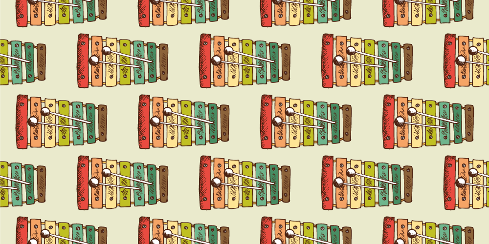 Alfombras vinílicas juvenils patrón de xilófono colorido - TenVinilo