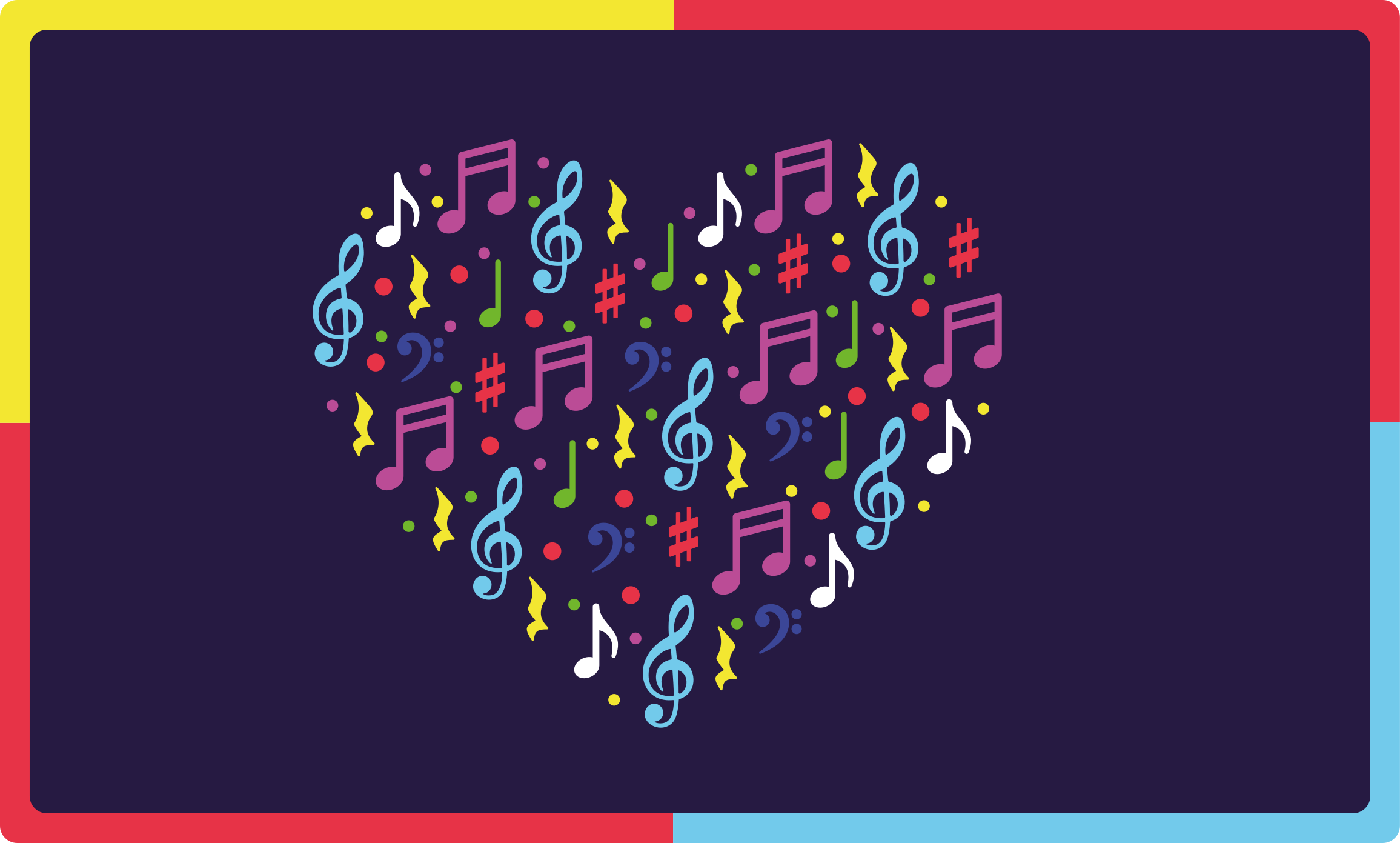 Alfombra vinílica infantil corazón musical colorido - TenVinilo