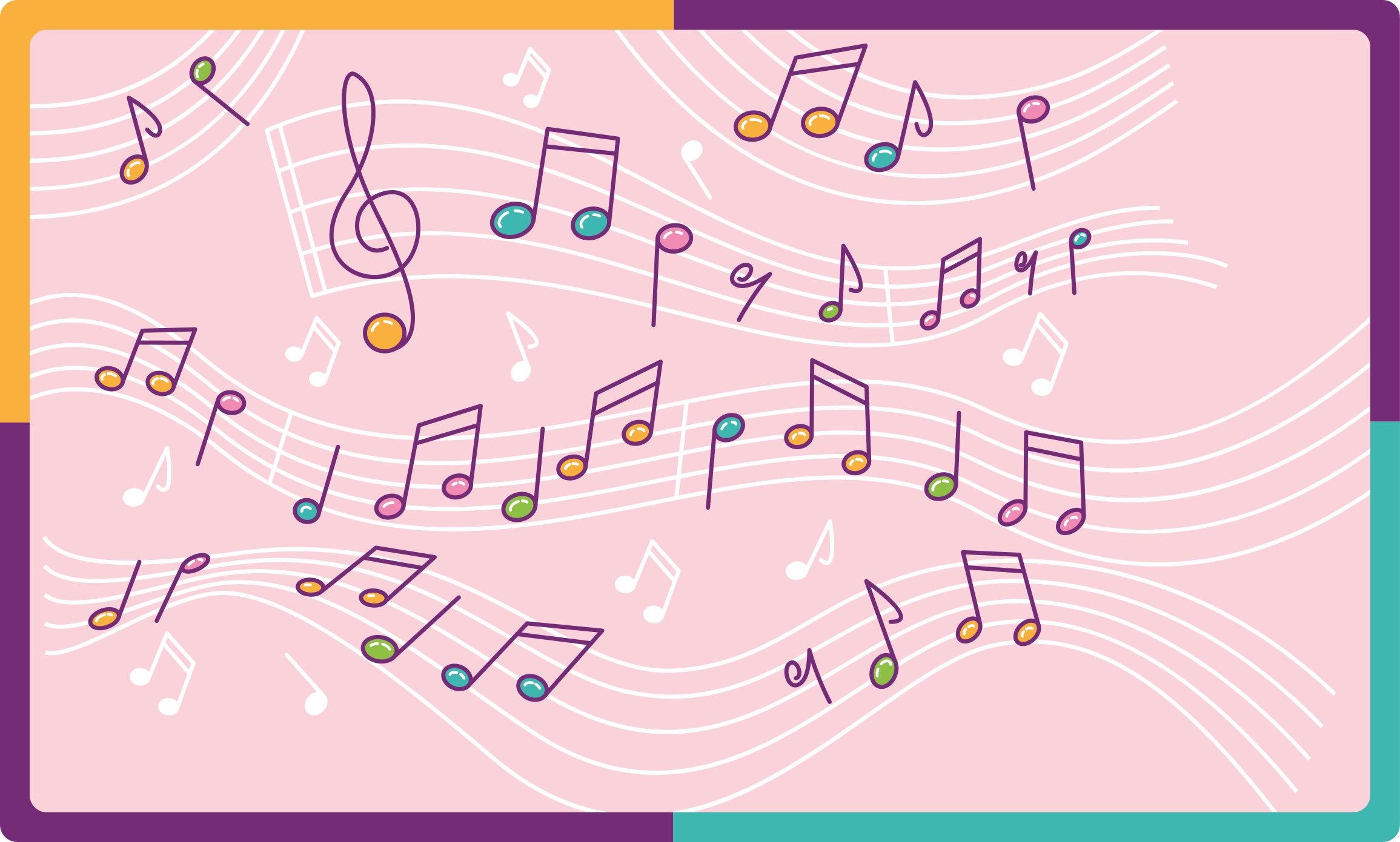 Alfombras vinílicas juvenils flujo de notas melódicas - TenVinilo