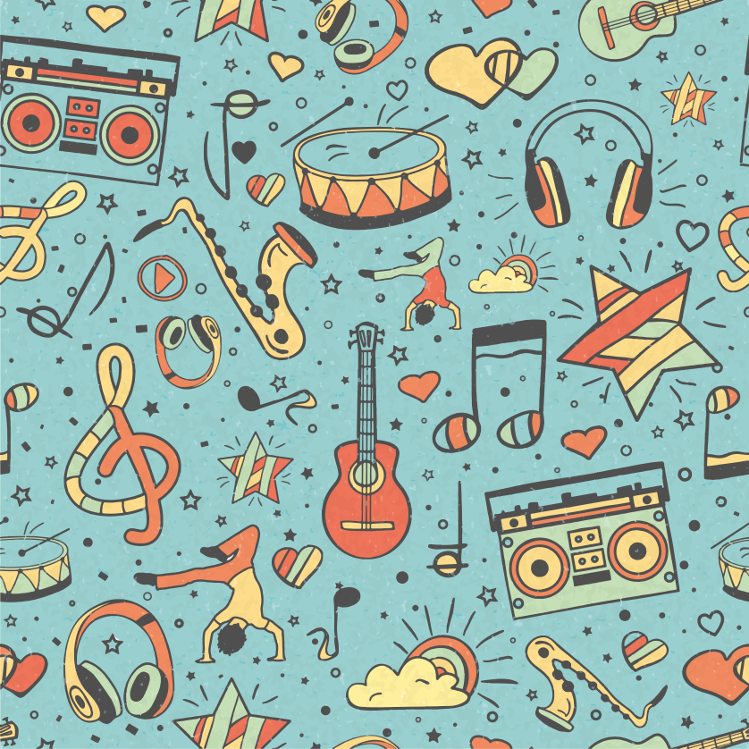 Alfombra vinílica infantil símbolos musicales lúdicos - TenVinilo