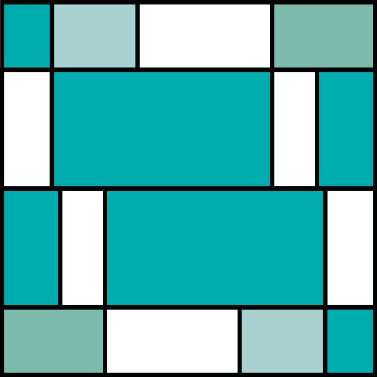 Alfombra de vinilo geométrica azulejos azules de mondrian - TenVinilo