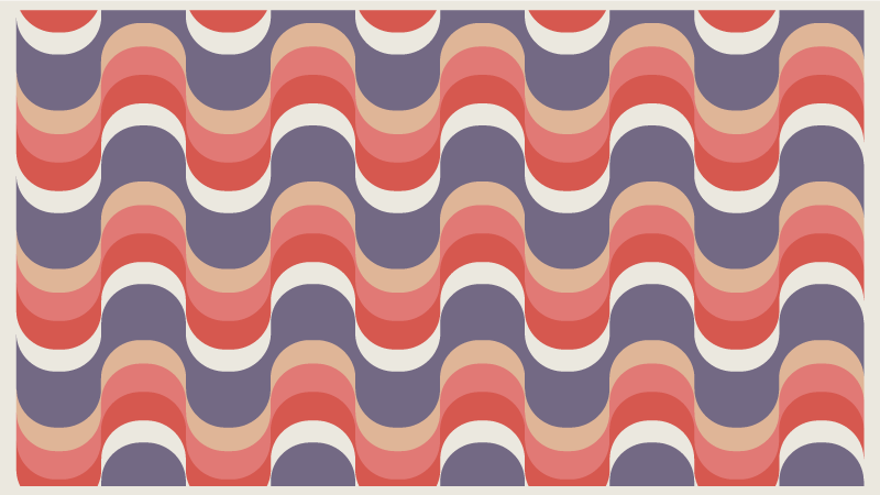 Alfombra de vinilo geométrica paleta de colores ondulados - TenVinilo