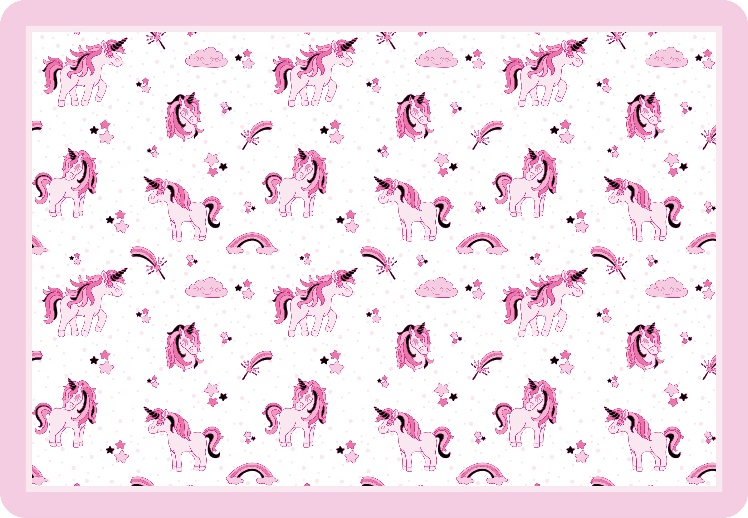 Alfombra de vinilo infantil reino de fantasía de unicornio - TenVinilo