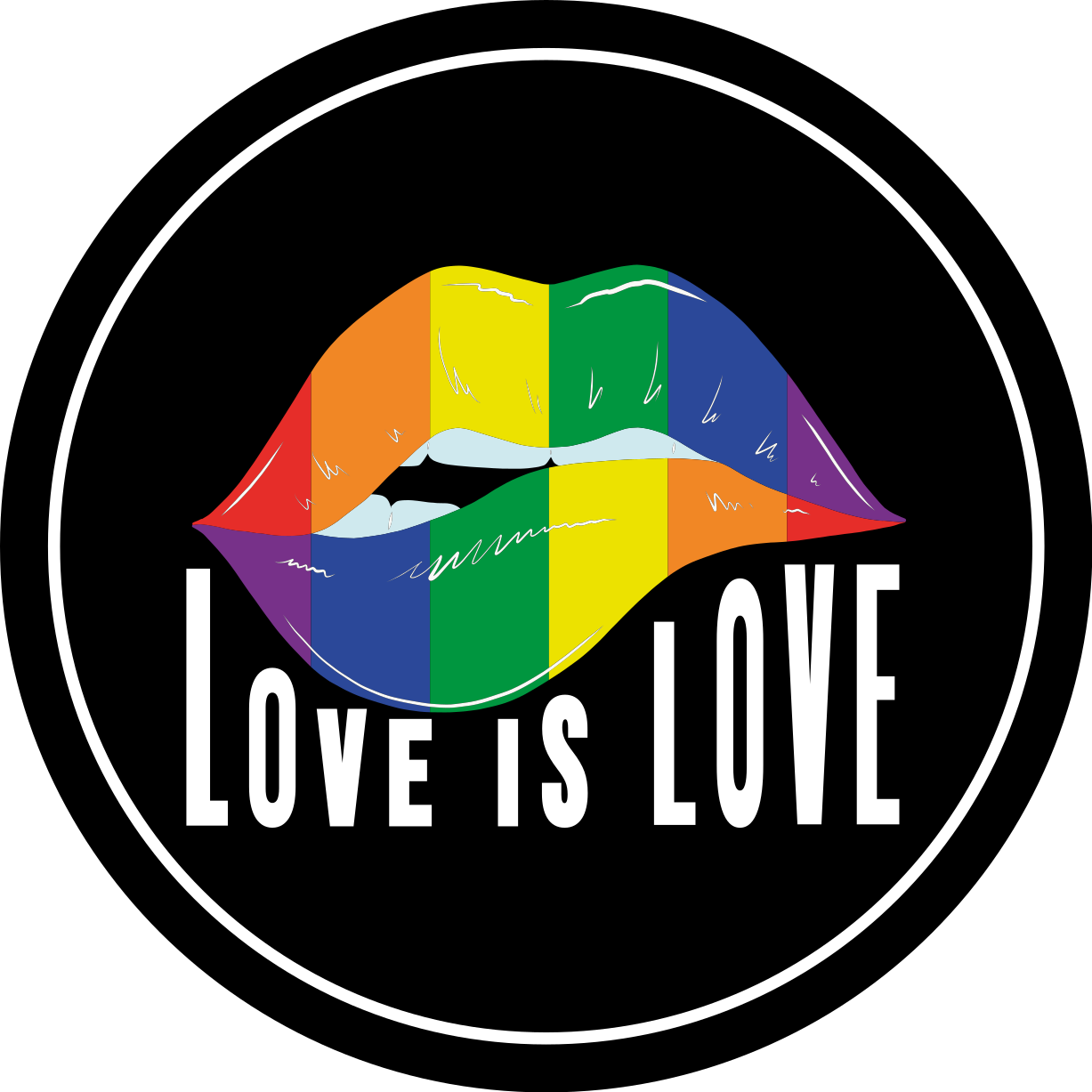 Alfombra vinílica frase motivo de labios colorido - TenVinilo