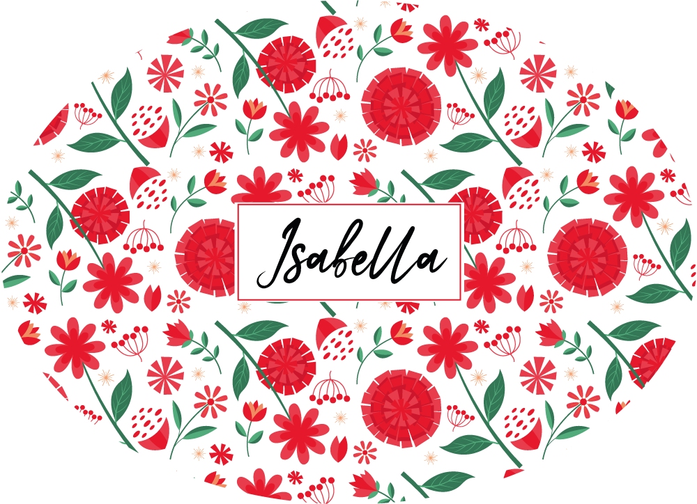 Alfombra vinílica dormitorio flores rojas personalizadas - TenVinilo