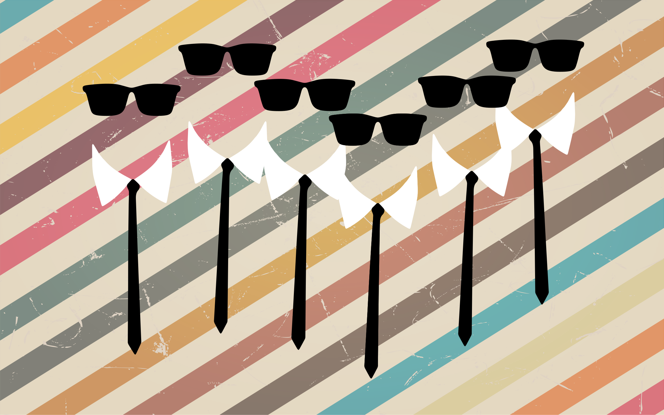 Alfombra vinílica rayas atuendo elegante para grupo - TenVinilo