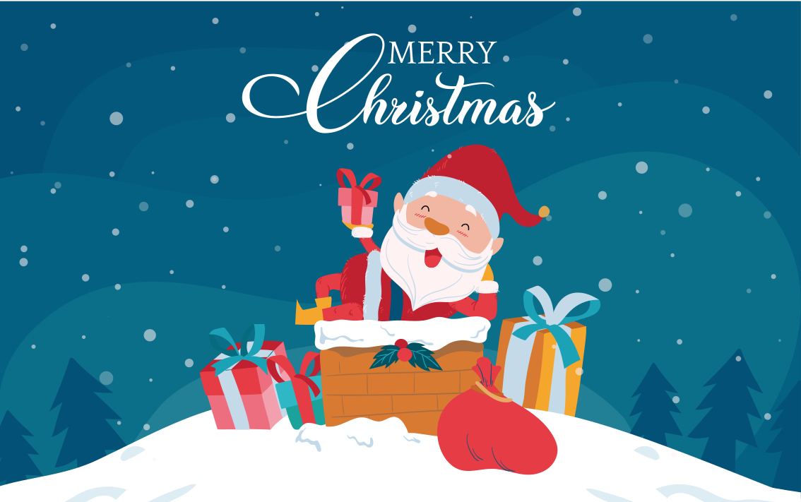 Alfombra vinílica navidad alegres vibraciones de santa - TenVinilo