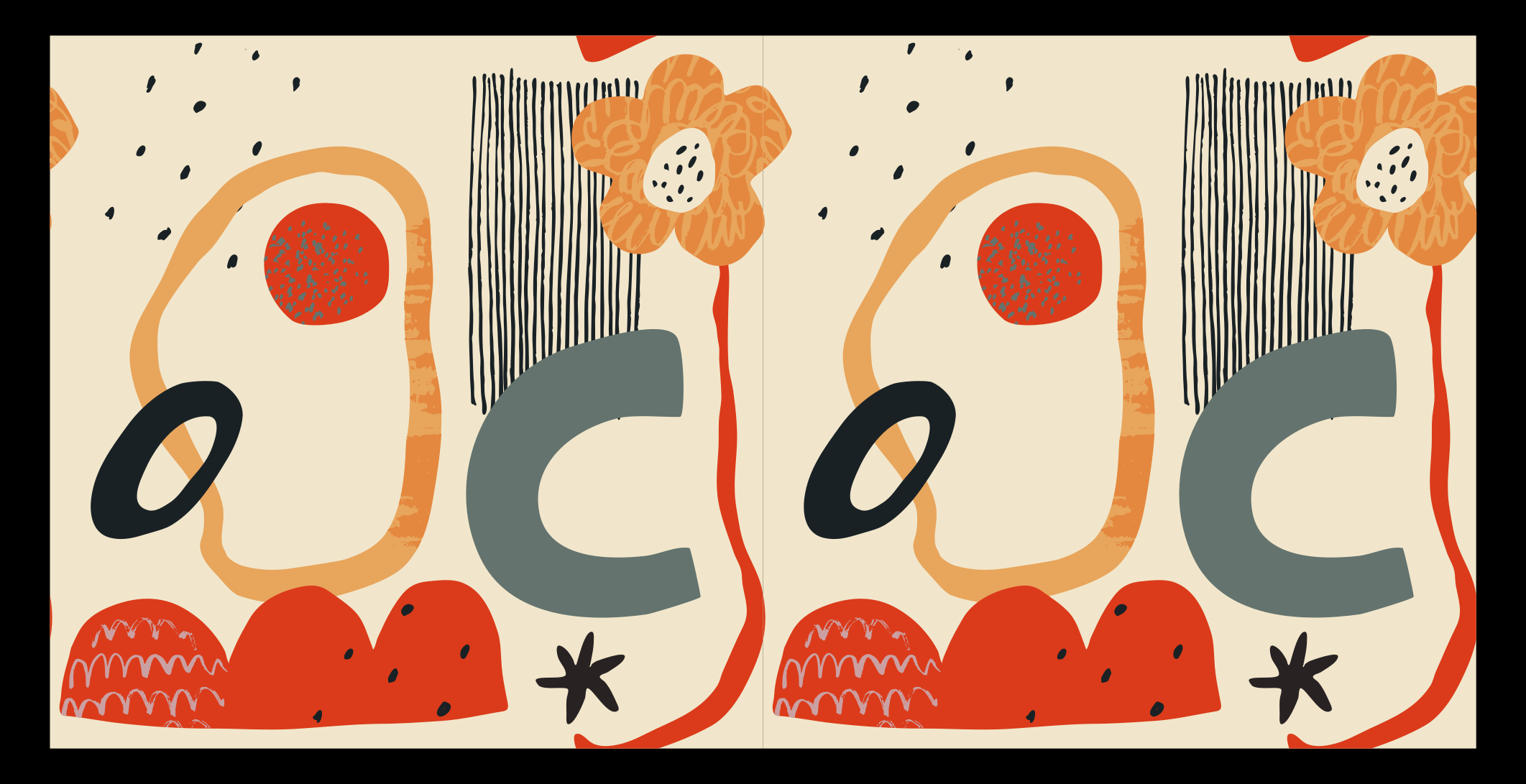 Alfombras vinílicas modernas elementos florales llamativos - TenVinilo