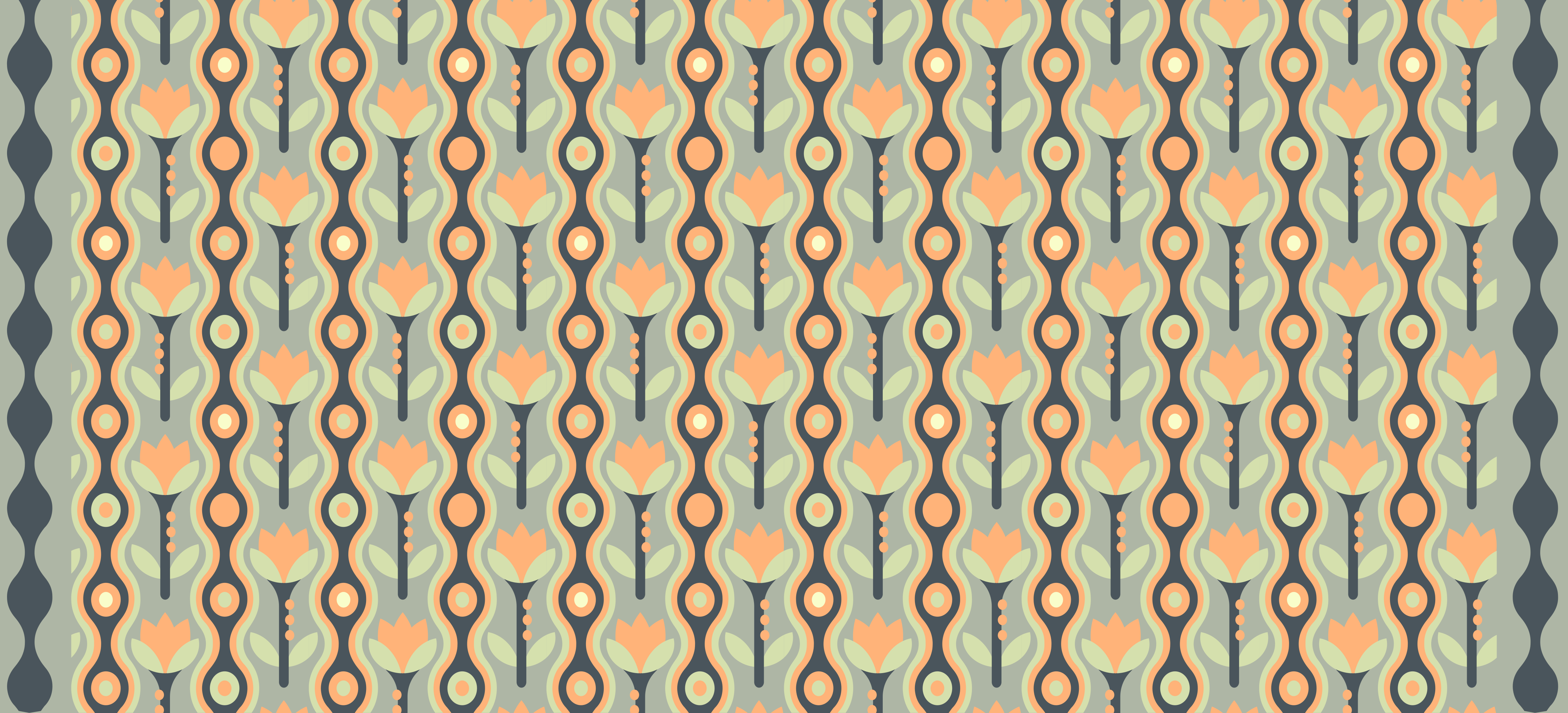 Alfombras vinílicas juvenils patrón floral estilizado - TenVinilo