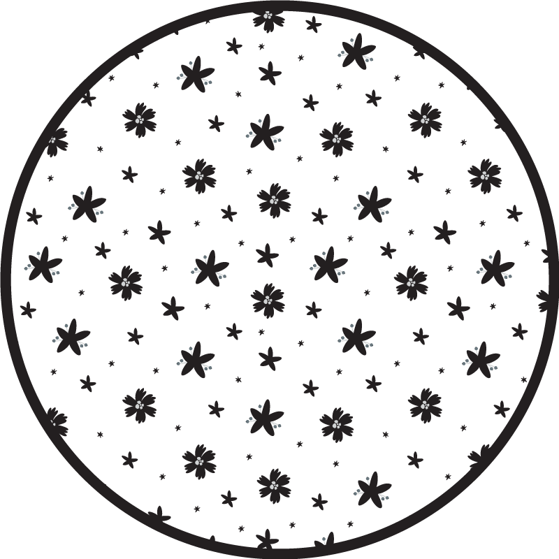 Alfombra vinílica flores estampado estrella floral - TenVinilo