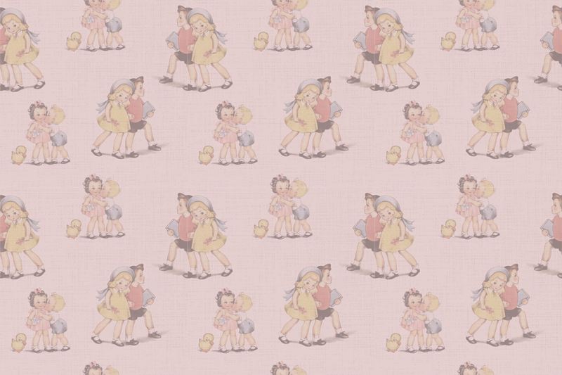 Alfombra de vinilo infantil amigos juguetones retro - TenVinilo