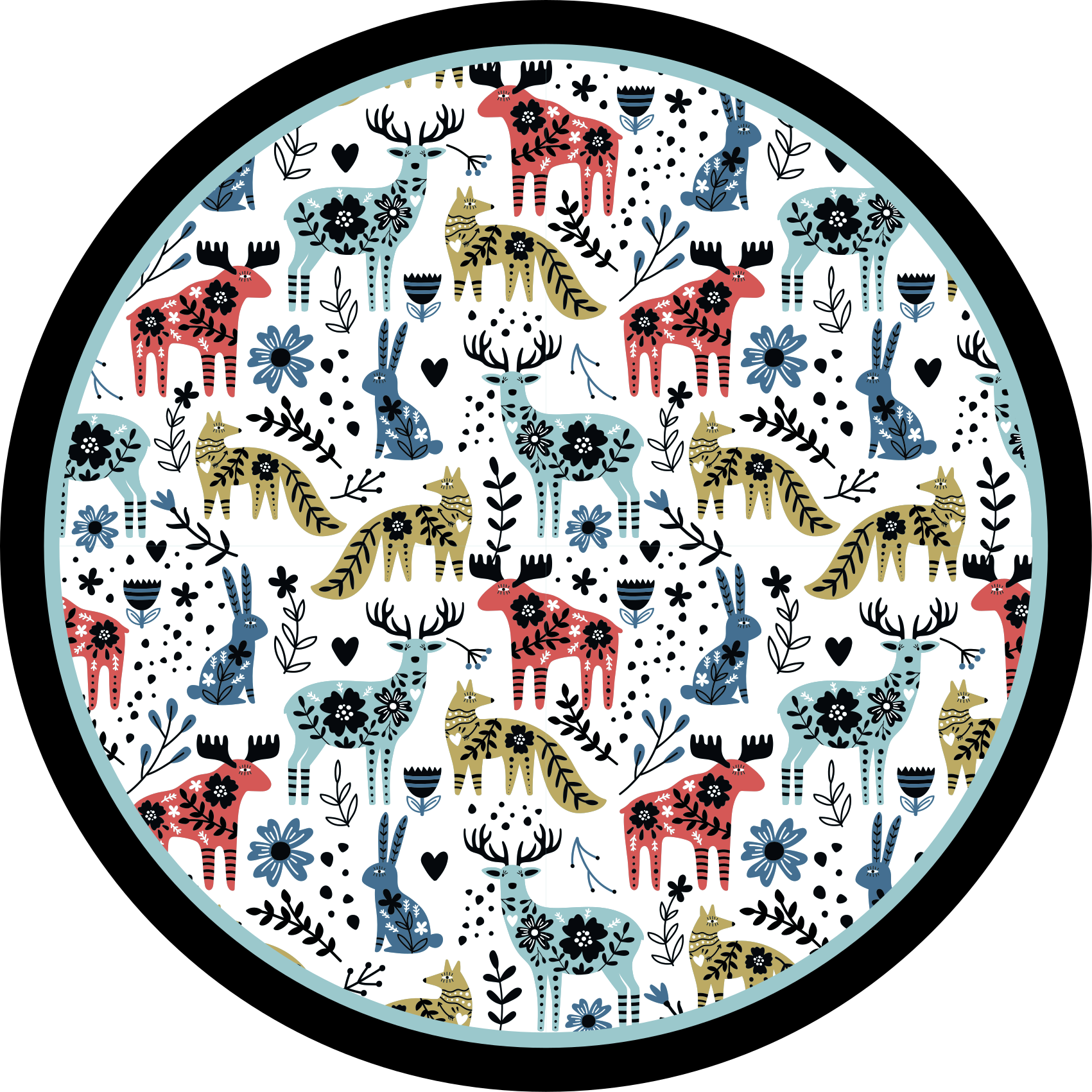 Alfombra vinílica bebé patrones de animales coloridos - TenVinilo