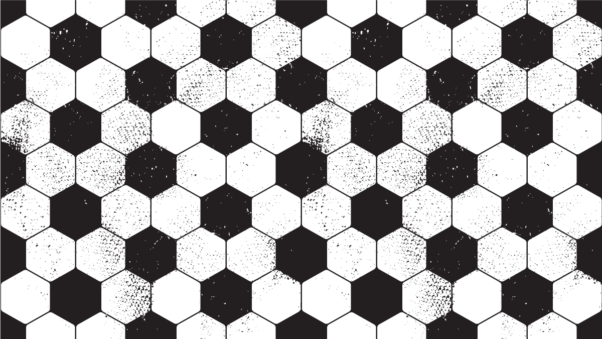 Alfombra de vinilo geométrica hexagonal en blanco y negro - TenVinilo