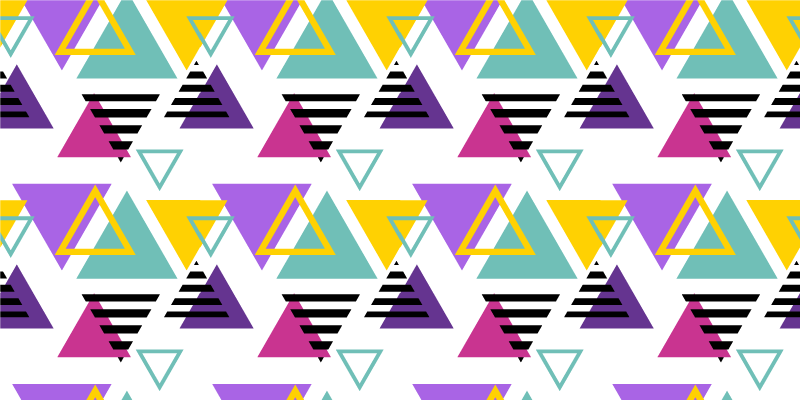 Alfombra de vinilo geométrica arreglo triangular colorido - TenVinilo