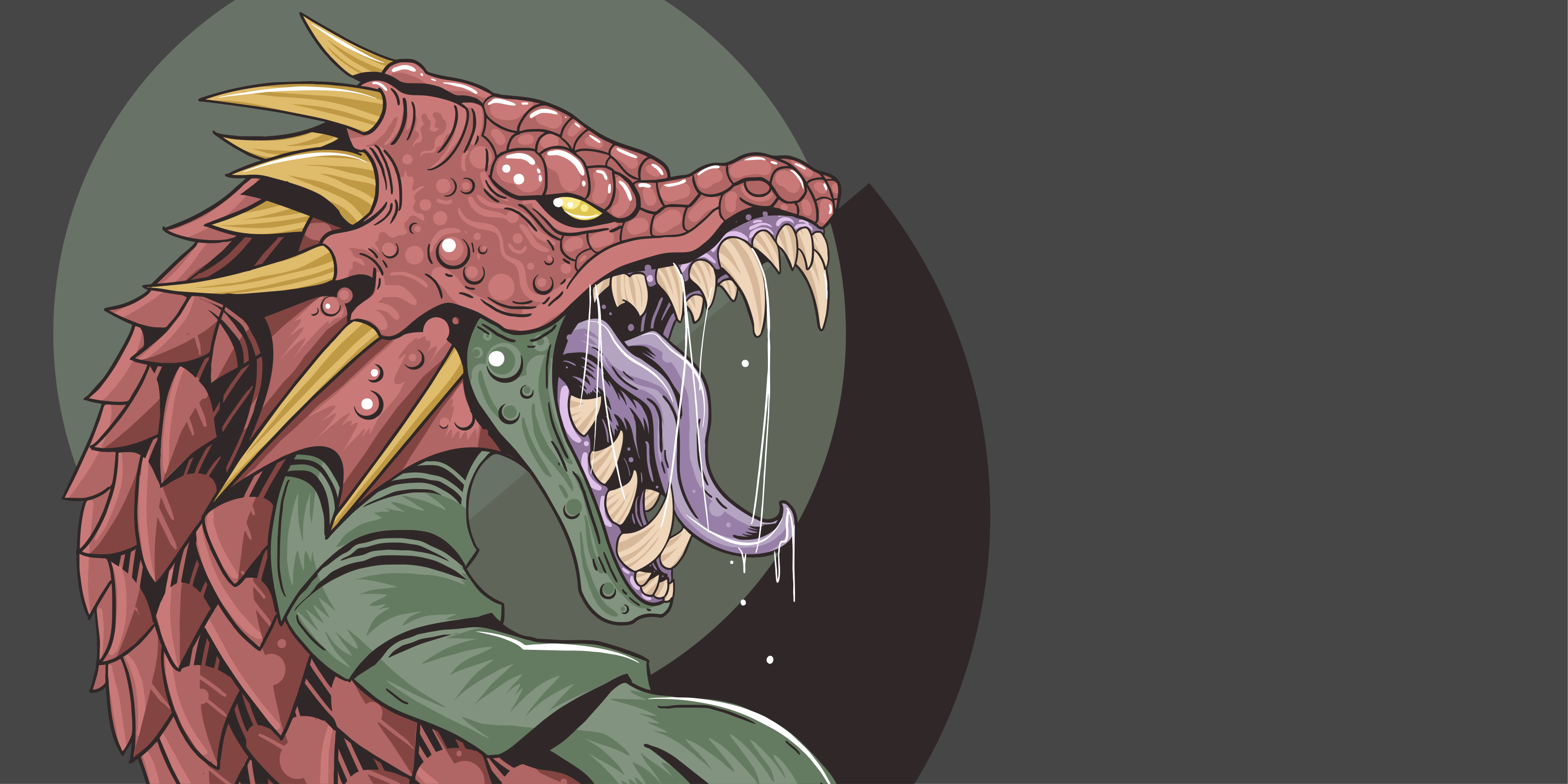 Alfombras vinílicas juvenils ilustración de cabeza de dragón - TenVinilo