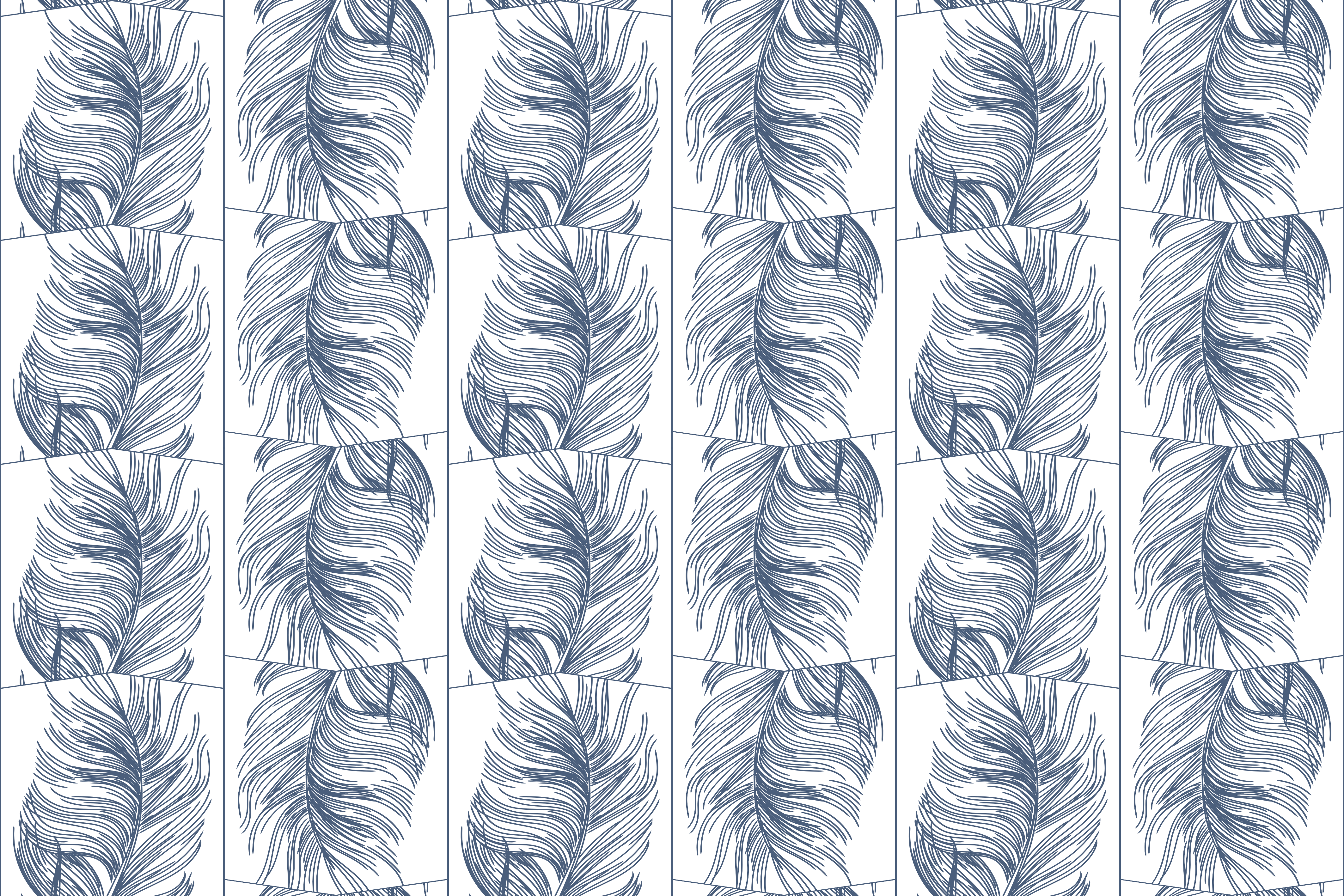 Alfombra de vinilo geométrica Plumas azules "estilo hampton" - TenVinilo