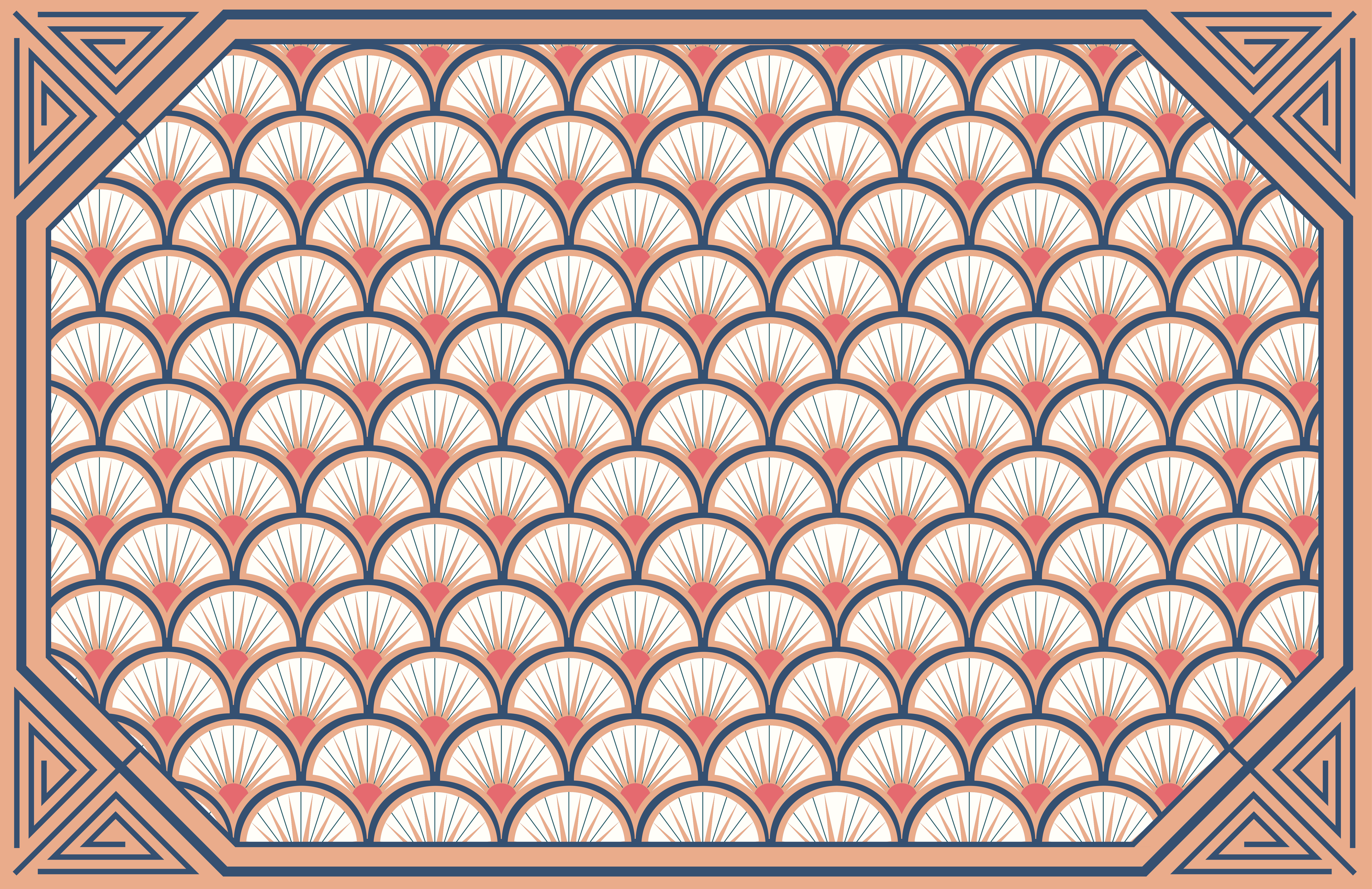 Alfombra vinílica hidráulica motivo de concha - TenVinilo