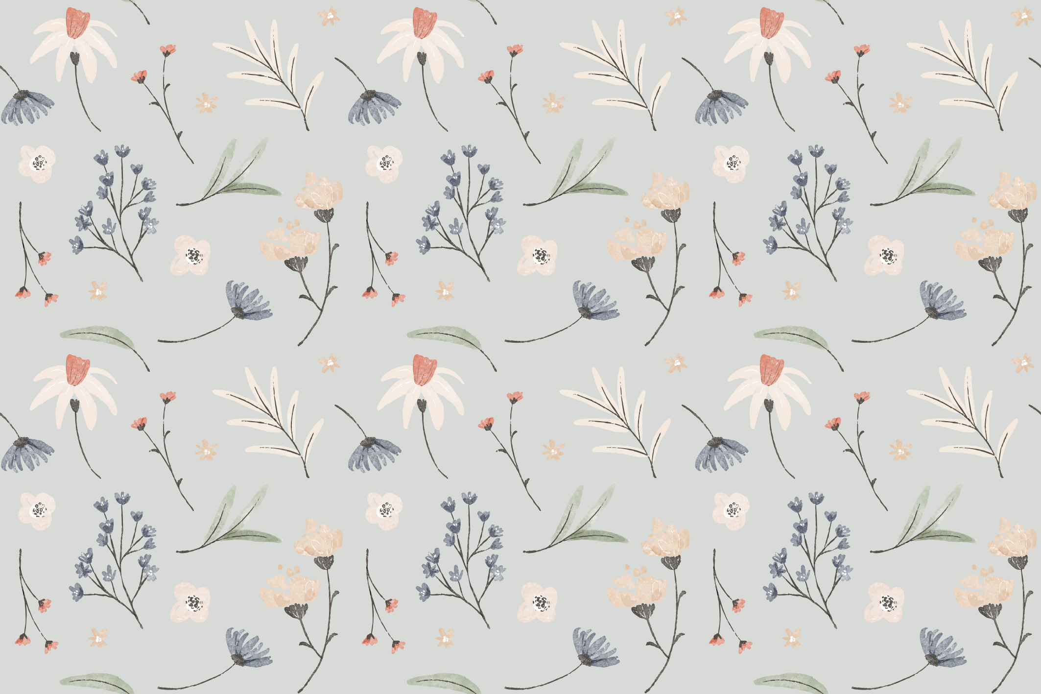 Alfombra vinílica flores ilustración de hoja floral - TenVinilo