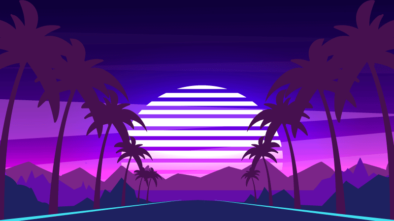 Alfombras vinílicas modernas estética retro del atardecer - TenVinilo