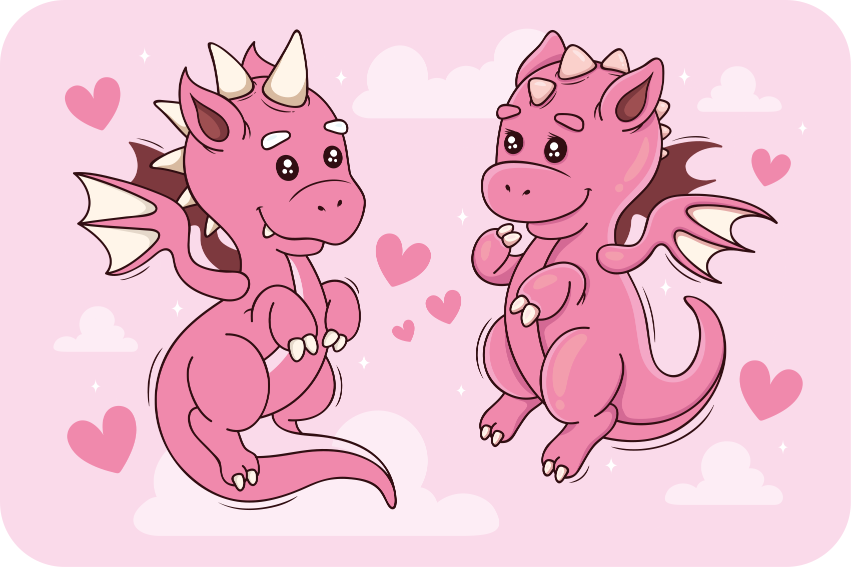 Alfombra de vinilo infantil dúo de dragones juguetones - TenVinilo