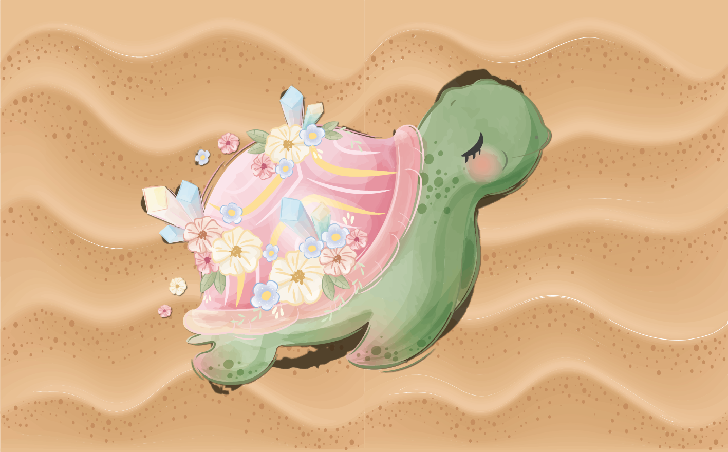 Alfombra de vinilo infantil oasis de tortugas marinas - TenVinilo