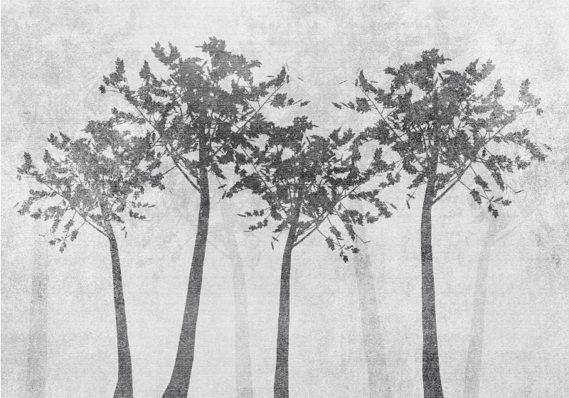 Alfombra vinílica naturaleza estilo escandinavo árboles - TenVinilo