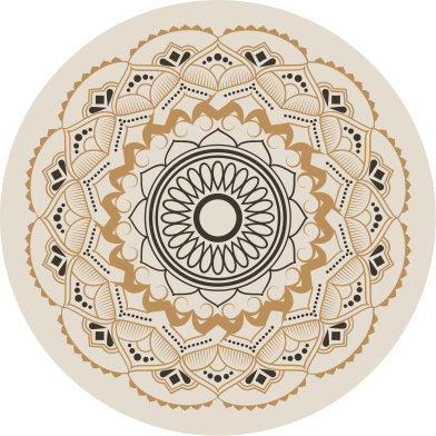 Alfombra de vinilo mandala diseño circular mandala beige - TenVinilo