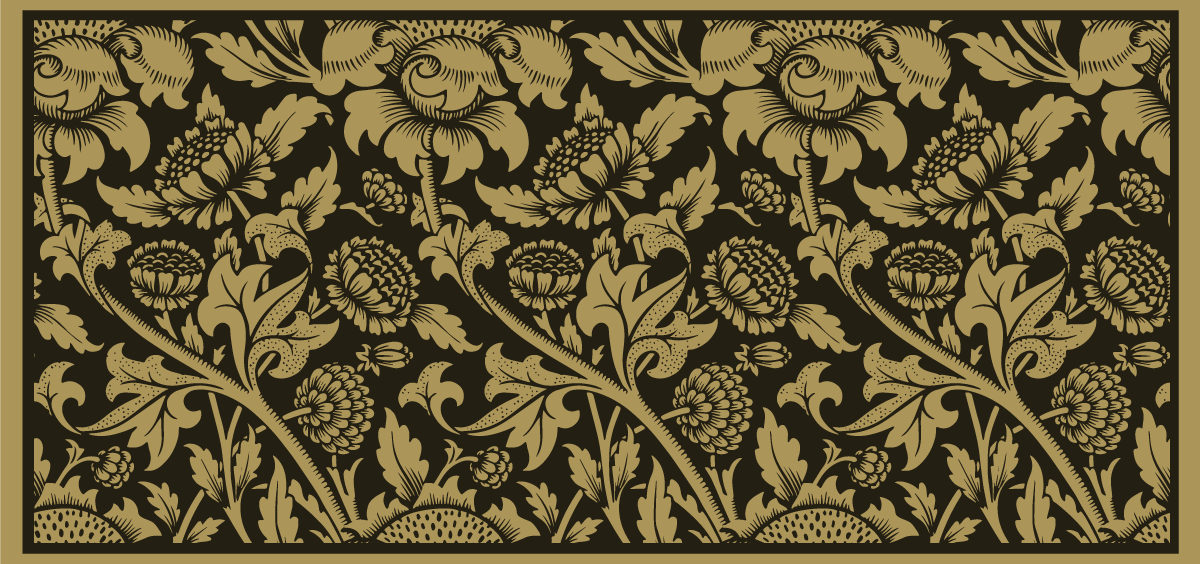 Alfombra vinilo flores patrón botánico de acento - TenVinilo